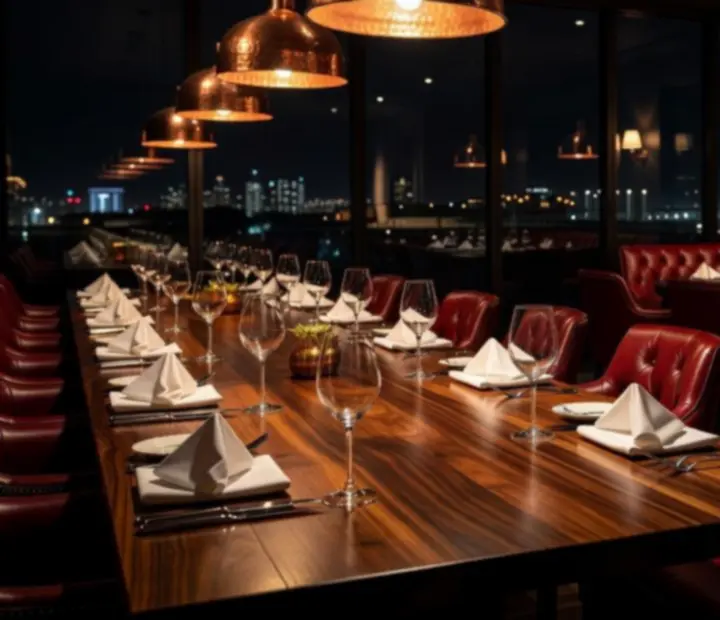 Dark Australian restaurant interior with poker tables and lounge seating prepared for private events
